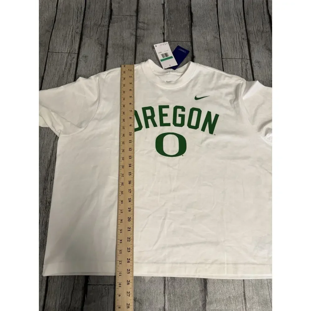 NWT Women’s Nike Oregon Ducks Oversized Tshirt XL White SS Cotton Tee - Picture 10 of 11